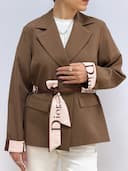 کت آستین دیور کمر اسکارفی